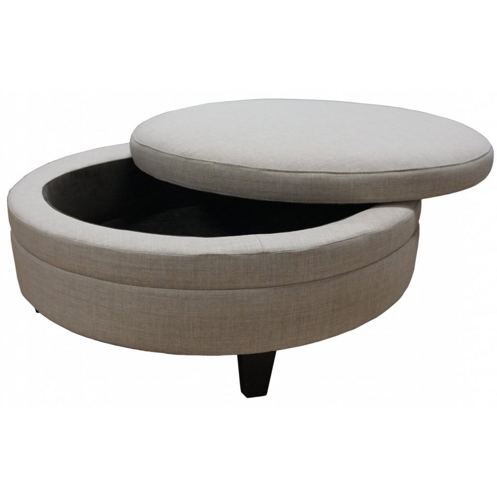 Jonathan Louis Ottomans 02262 Medium Round Storage Ottoman Thornton